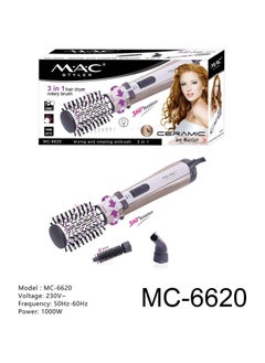 MAC STYLER Fast action Dryer Comb, 3-in-1 Automatic Rotating Wind Comb hair electric comb MC 6620