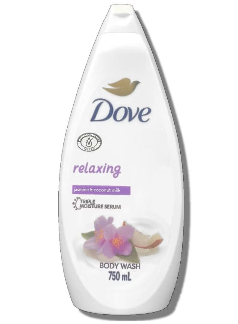 Dove Relaxing Body Wash with Jasmine and Coconut Milk scent 750ml - Image 1
