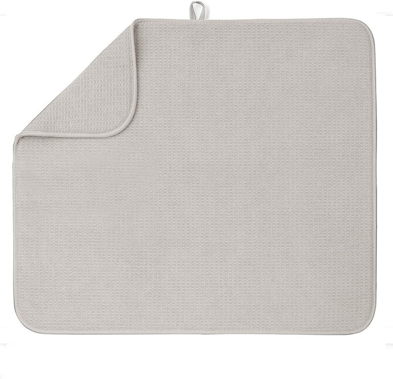 Bellemain XXL Dish Mat Microfiber Dish Drying Mat, Super absorbent (Light Grey, 16" x 18") - Image 1