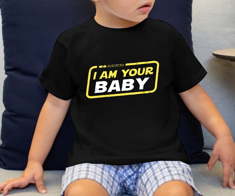 JinTing Dad and Son Matching Shirts I Am Your Baby Shirt Family Matching Outfits Family Vacation Casual Short Sleeve Top Black - Image 2