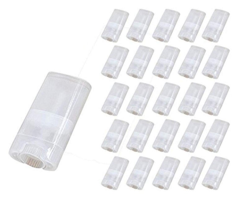 Goege 15 ML Clear Empty Plastic Oval Deodorant Containers Lip Balm Tubes for Lipstick Crayonchapstickhomemade Lip BalmBPA Free 25 Pcs