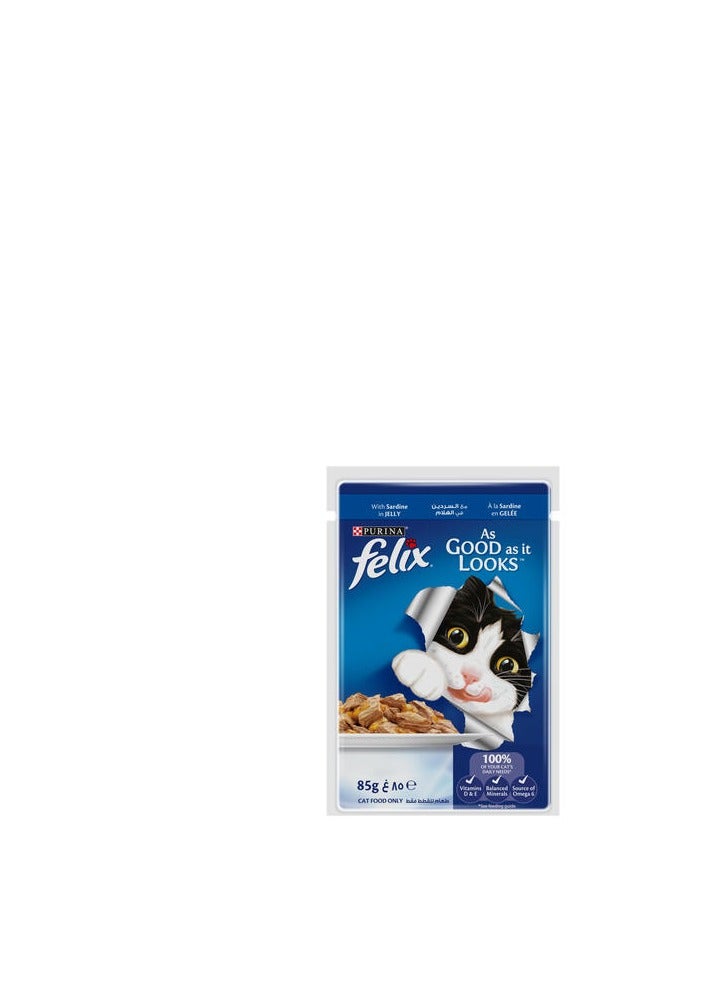 Nestle nestle purina felix as good as it looks adult cat wet food sardine 85g pack of 6 