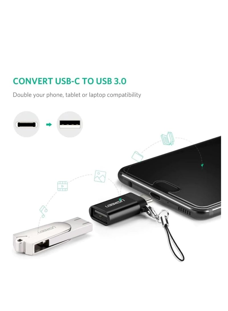UGREEN Type-C To USB-A 3.0 Converter Adapter With Lanyard ( Space Gray ) - Image 2