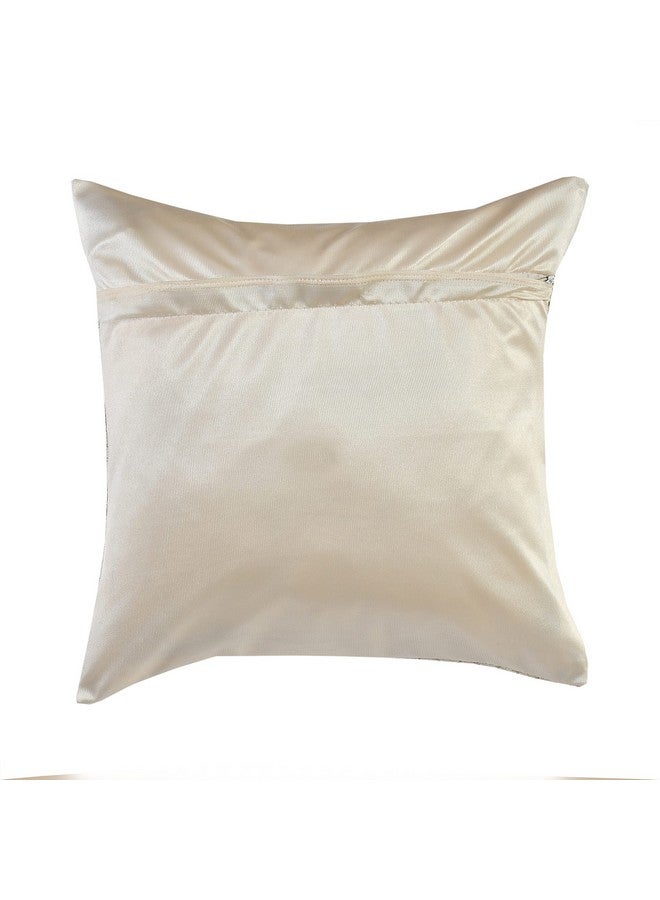 FRESH FROM LOOM Jacquard Soft Velvet Cushion Covers | Hypo-Allergenic | Washable | Non-Fade Diwan Sofa Pillow Covers For Home (Size - 16 X16 Inch, Color - Cream) - Set Of 5Pc, 240 TC - Image 5