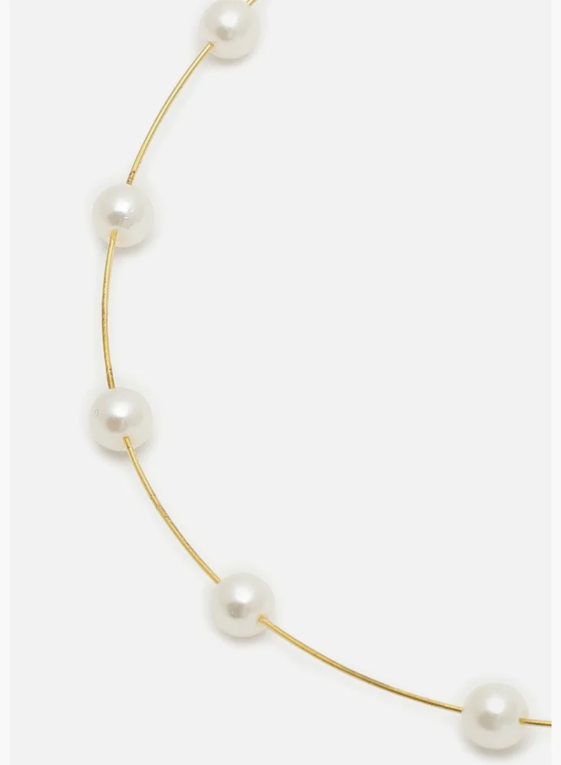 SOHI Gold Plated Pearls Hoop Earring