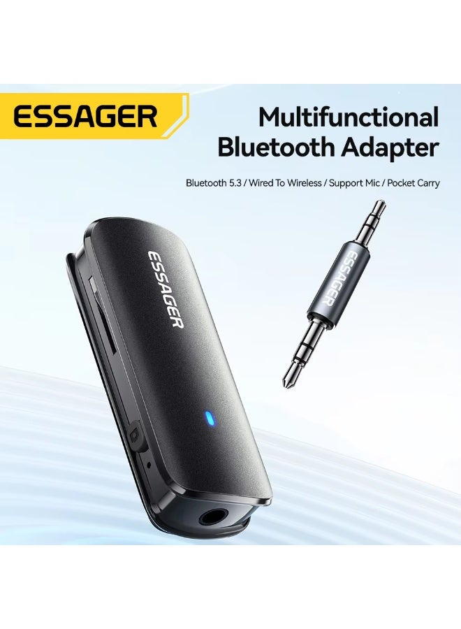 Essager Multifunctional Bluetooth 5.3 Adapter 3.5mm Jack Aux Wireless Adapter Stereo for Earphones Phones TV Car Audio Receiver - Image 1