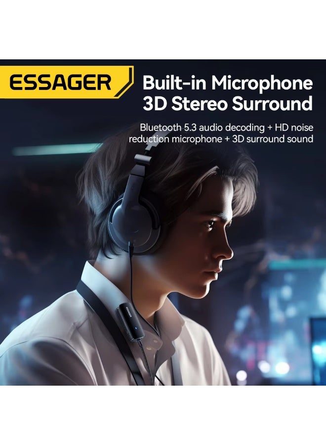 Essager Multifunctional Bluetooth 5.3 Adapter 3.5mm Jack Aux Wireless Adapter Stereo for Earphones Phones TV Car Audio Receiver - Image 2