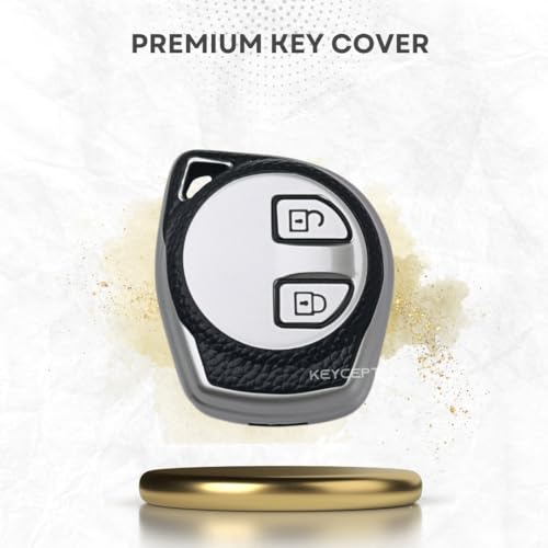 KEYCEPT TPU Leather Key Cover Suitable with Swift|Ertiga|Balen|WagonR|Brezza|Scross|Celerio|Fronx|XL6|Ciaz|Alto K10|S Presso|Ignis|Grand Vitara|Dzire|Jimny 2B Remote Key. (Keychain 1, Silver) - Image 4