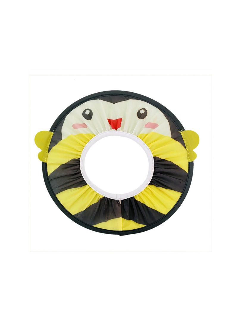 Baby Bath Cap, Suitable For Sun Protection, Bathing, Hair Cutting, Waterproof Ear Protection Baby Adjustable Shampoo Cap (Bee) - Image 1