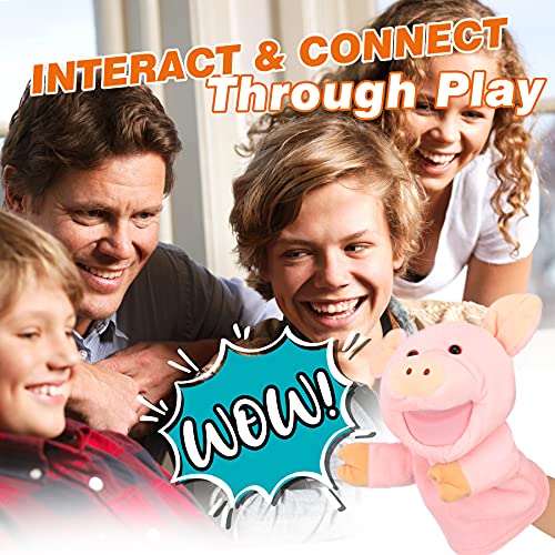 Easfan Pig Hand Puppet with Movable Mouth and Arms Role Play Storytelling Interactive Game Preschool Teaching Toy Gifts for Kids Birthday Christmas Pink 10 - Image 5