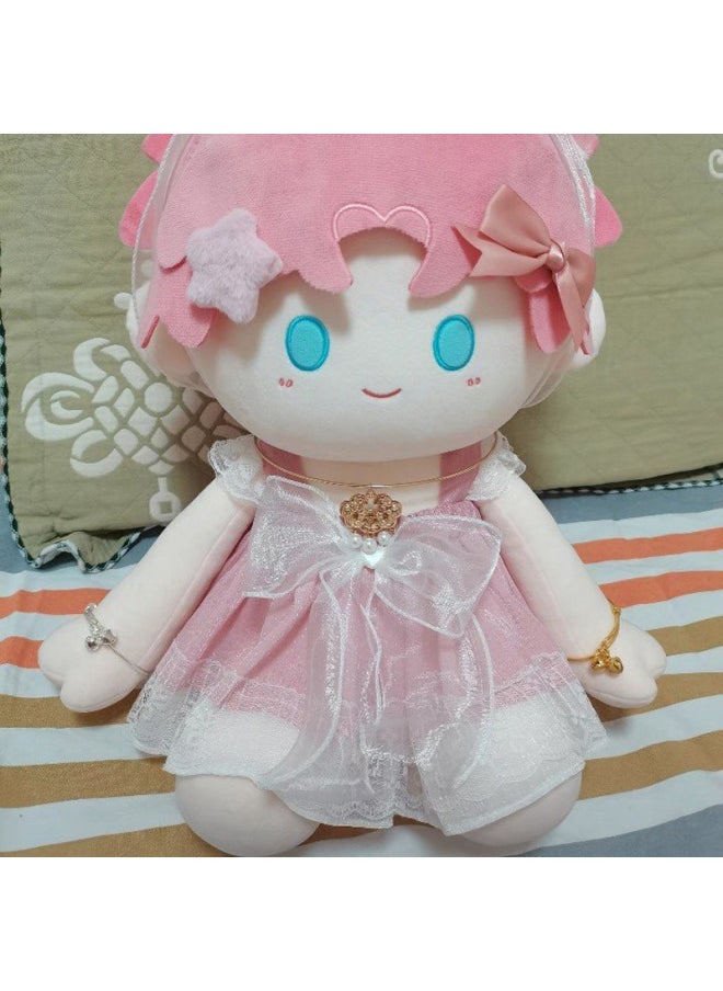 Generic - 20cm Baby Clothes Two-Dimensional One-Piece 40cm Baby Clothes Cotton Clothes Love Of Light And Night Sitting Posture Changing Pajamas Skirt-Specification:40CM-Color:Pink Flower Fairy Skirt [not Including Baby Or Hair Accessories] - Image 1