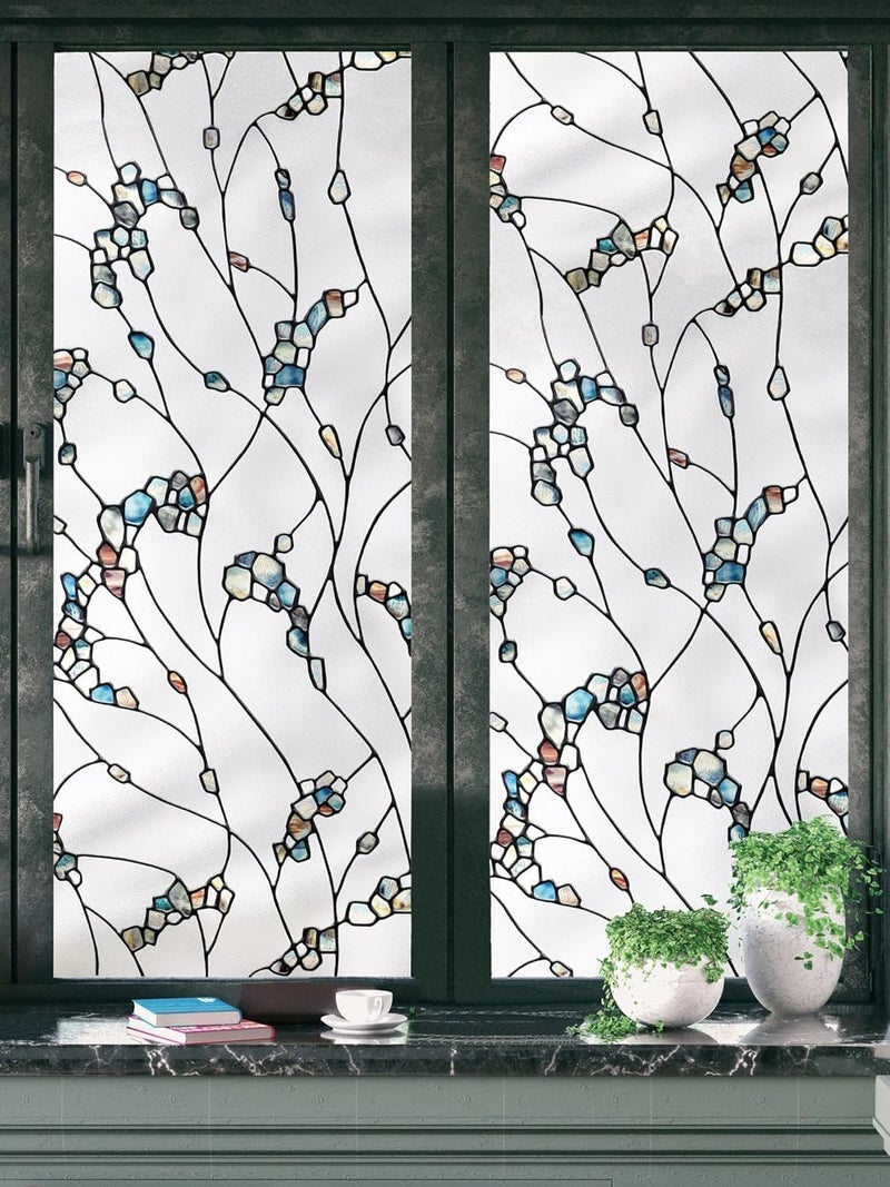 Artscape Elements | Privacy Window Film with Vibrant Colored Pattern | Non-Adhesive & UV Protection | Easy to Apply & Removable | 24 x 36 Inches | Made in USA - Image 1