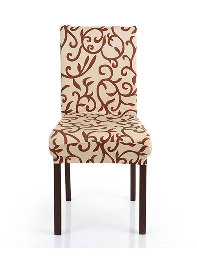 NIBEMINENT Printed Washable Ceremony Chair Seat Cover Beige/Brown 46 x 60cm  - Image 1