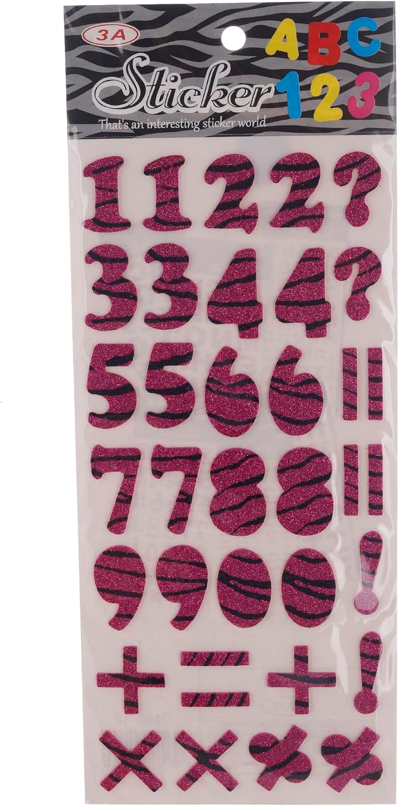 3A Educational English Numbers Foam Sticker for Kids - Fuchsia and Black 2440-10 - 3A-5087-Fuchsia & Black22