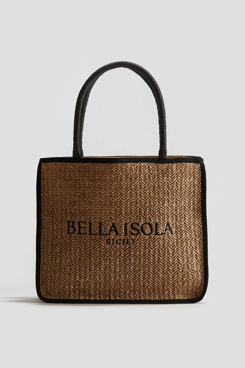 اتش اند ام حقيبة واسعة من القش