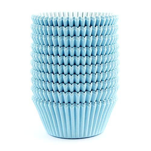 Eoonfirst Standard Size Baking Cups Valentine's Day Party Cupcake Liners 200 Pcs (Light Blue) - Image 1