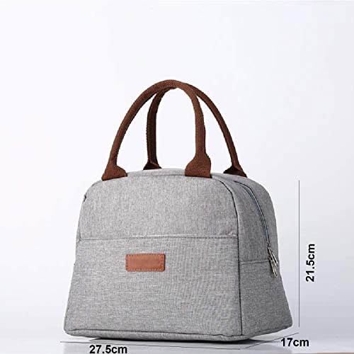 House of Quirk Insulated Reusable Lunch Bag Tote Bag for Women Printed Lunch Bag for School Picnic Office Outdoor Gym (Large Grey) (Nylon) - Image 2