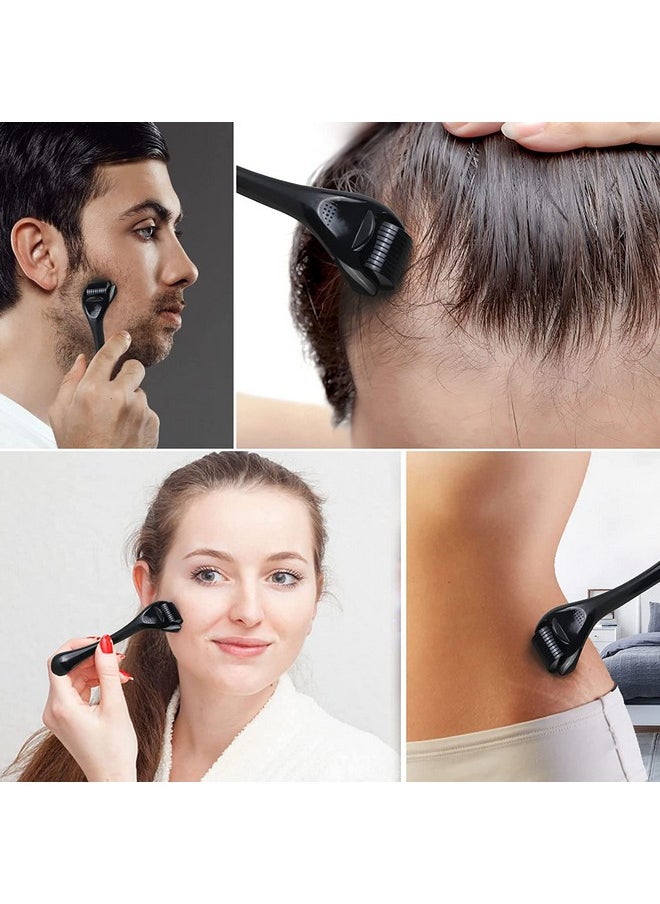 Rubab Men 1mm Derma Roller for Hair Growth | 540 Titanium Alloy Needles Activates Collagen & Follicles Growth Thereby Boosting Hair Regrowth & Better Facial Skin Tone | Comes with Travel Case