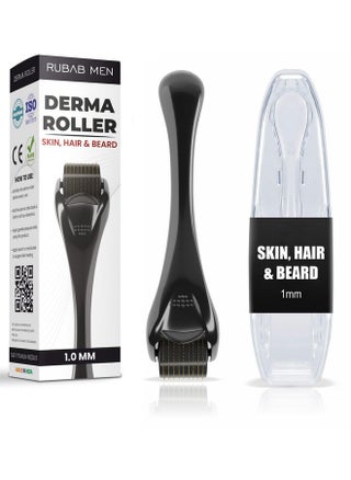 Rubab Men 1mm Derma Roller for Hair Growth | 540 Titanium Alloy Needles Activates Collagen & Follicles Growth Thereby Boosting Hair Regrowth & Better Facial Skin Tone | Comes with Travel Case - pzsku/Z515691C98EEF858E06CCZ/45/_/1736426512/4fc760e8-a15f-4bdf-9621-b899fe720ae9