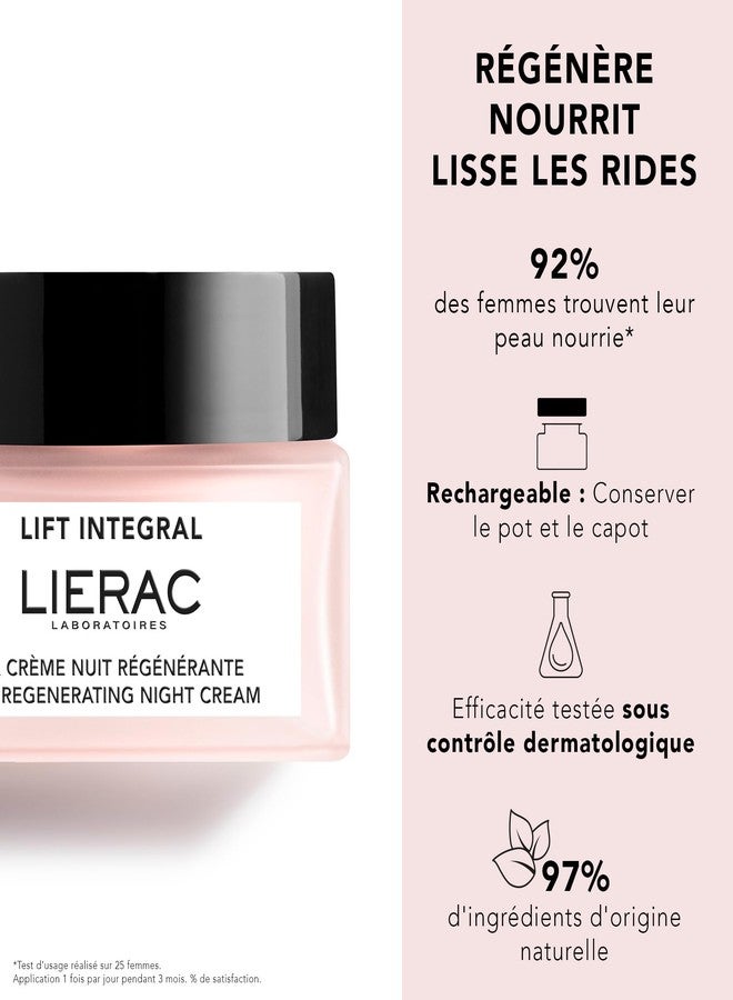 LIERAC Lift Integral Regenerating Night Cream, Regenerates, Nourishes, Smoothes Wrinkles, Anti-Wrinkle, Facial Moisturizer, Firming & Smoothing Cream for Night Use - 50ml - Image 2