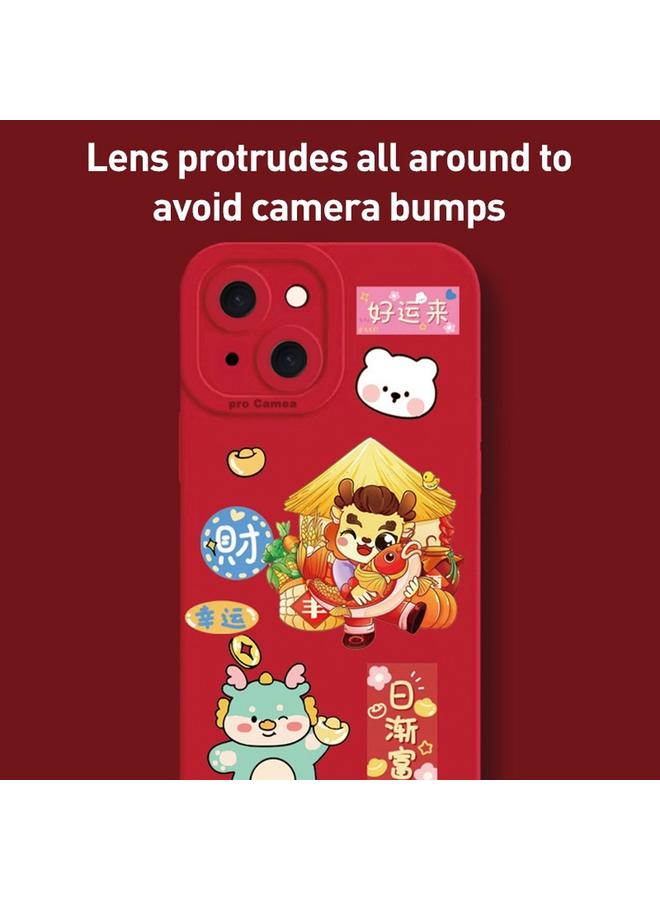 erorex Case For iPhone 15 Pro Cartoon Year of the Dragon Chinese Style Silicone Phone Case - Image 3