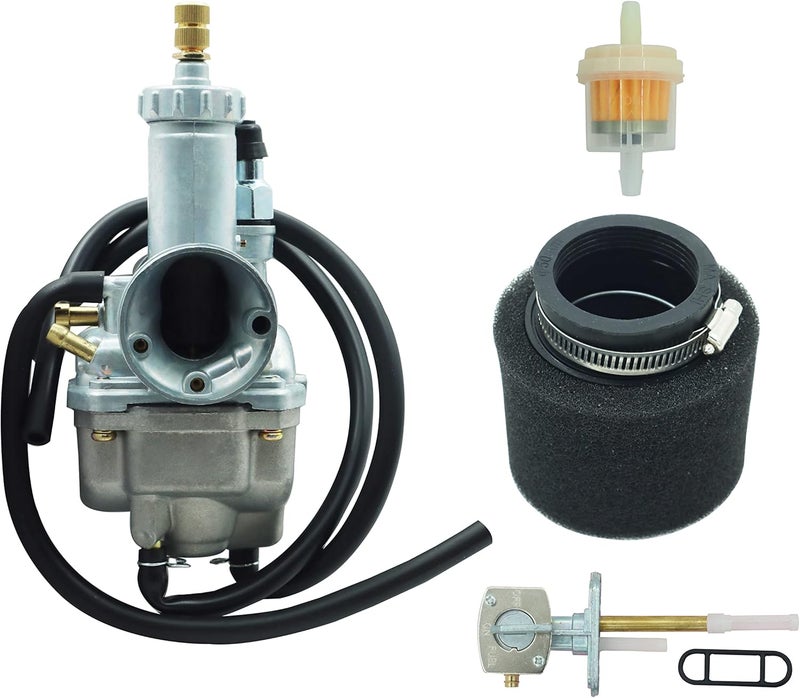 DABAZUALY Carburetor for Kawasaki Bayou 220 KLF220 (1988-1998) & Bayou 250 KLF250 (2003-2011) with Air Filter and Fuel Gas Petcock Valve Switch - Image 1