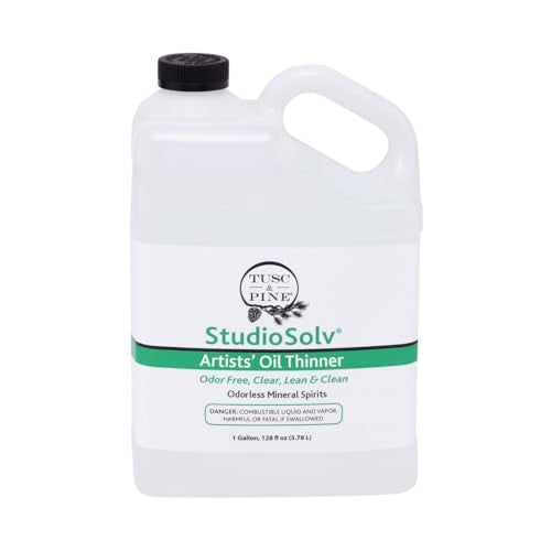 Tusc & Pine Tusc Pine StudioSolv Odorless Mineral Spirits Gallon Purified OdorFree Spirit Solvent for Thinning Oils Artists Painting Thinner Professionals More - Image 1