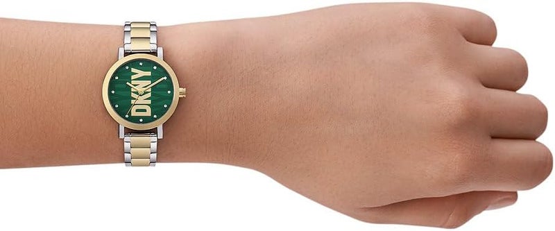 DKNY Women's Soho Three-Hand Watch, Gold-Tone Alloy and Silver Bracelet, NY6676 - Image 2