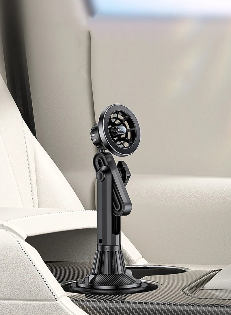 Yesido Magnetic Car Cup Holder Universal 270 Degree Rotation Magnetic Car Cup C200 Cellphone Holder Mount Cradle For iphone 12 & 15 Series Black - Image 2