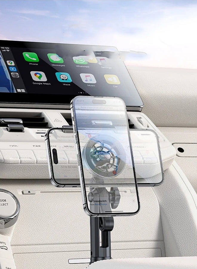 Yesido Magnetic Car Cup Holder Universal 270 Degree Rotation Magnetic Car Cup C200 Cellphone Holder Mount Cradle For iphone 12 & 15 Series Black - Image 3