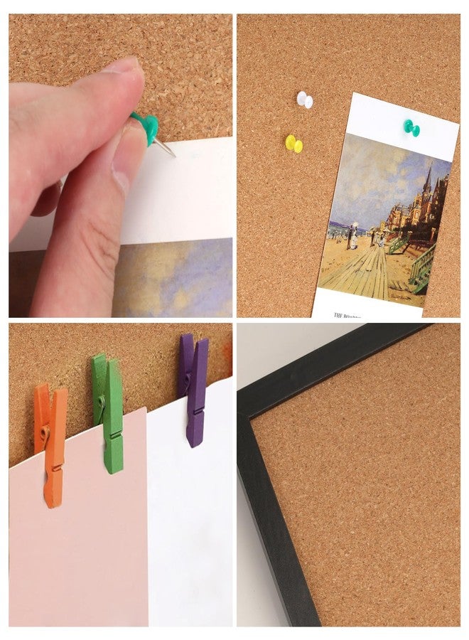 Axigundaone 4 Pcs Square Framed Cork Boards, 12 x12 Inch Small Bulletin Board Tiles for Wall, 1/2 Inch Thick Cork Bulletin Boards for Office,School, Home Decoration (Black Frame) - Image 3