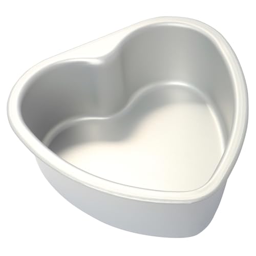 Gvhntk Heart Shaped Cake Pan 8 Inch Aluminum Cake Pans Heart Cake Tin Baking Cake Mold for Valentines Weddings Birthday Party - Image 1