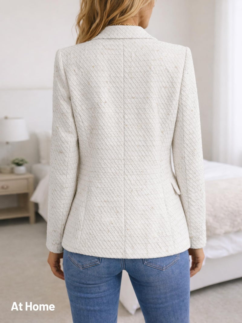 Mina Self White Blazer Jackets for Women 2026 Winter Fashion Clothes Off White Cream Ivory Slim Fit Outfis Cheap Long Sleeve Chaqueta Blanca para Mujer Womens White Blazers Jacket Suits Tops Top - Image 5