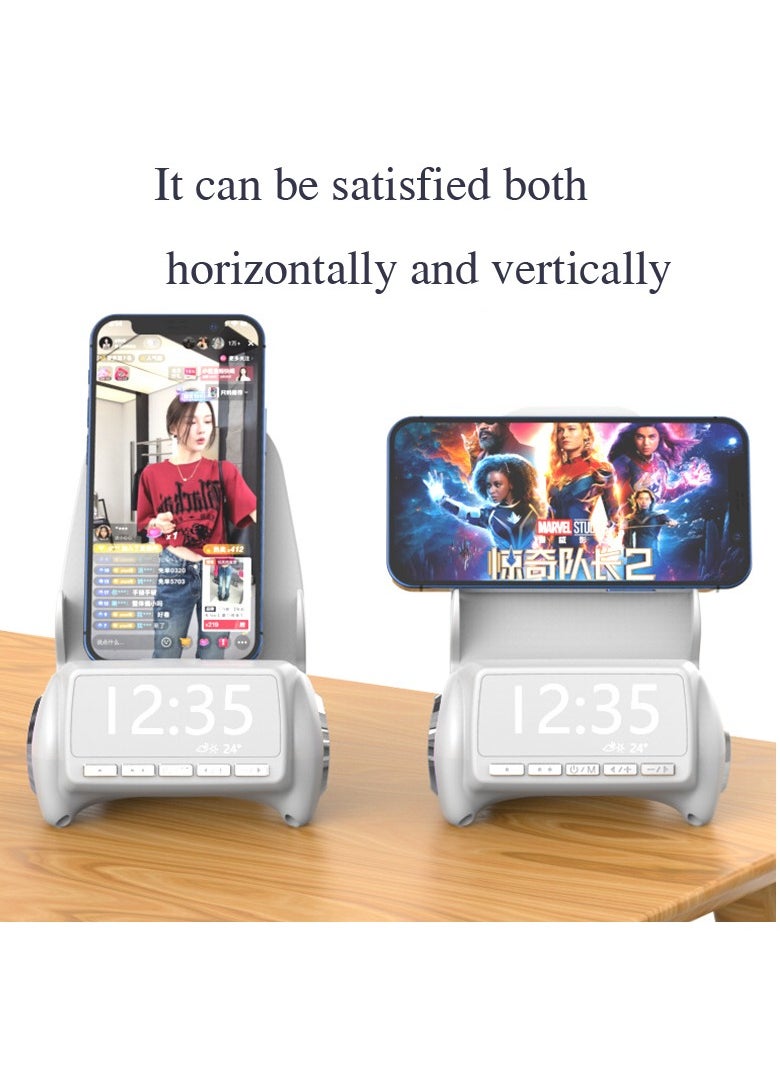 Generic - Multi-function mobile phone wireless charging stand Bluetooth speaker  white - Image 1