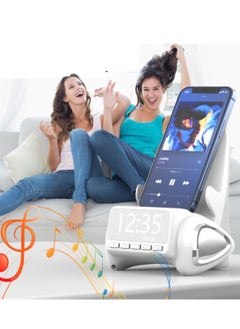 Generic Multi-function mobile phone wireless charging stand Bluetooth speaker  white  - Image 1