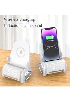 Generic Multi-function mobile phone wireless charging stand Bluetooth speaker  white  - Image 2