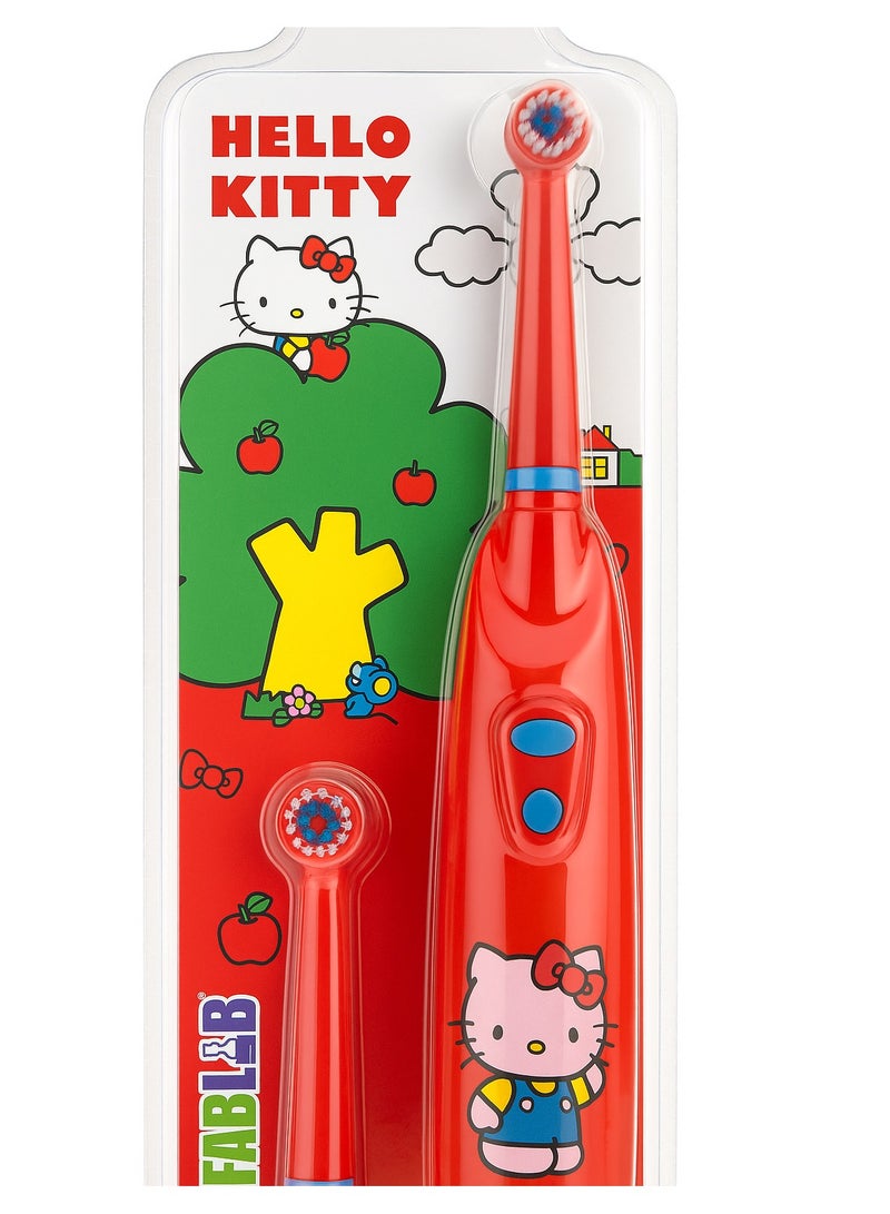 هالو كيتي فرشاة أسنان ناعمة بتصميم شخصية هلو كيتي تعمل بالبطارية بمقبض مطاط ورأس فرشاة إضافي من فابلاب نيكلوديون - Image 2