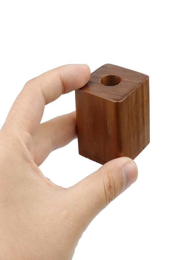 Risbay Single Pen Stand Holder,Walnut Single Pen Holder,Pencil Holder Marker Pen Holder for Desk -2 Pcs(4×4×1.4cm) - Image 5