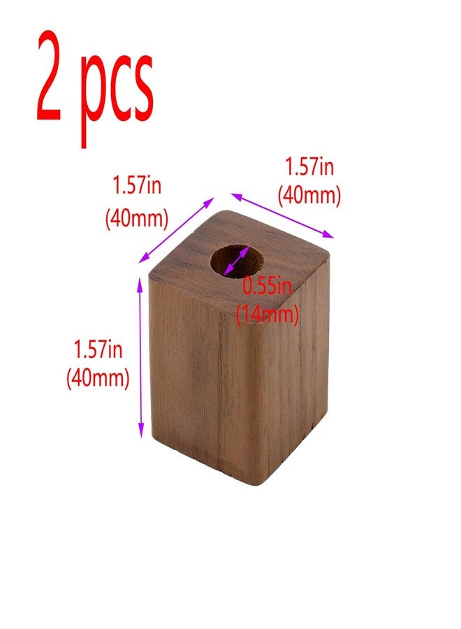 Risbay Single Pen Stand Holder,Walnut Single Pen Holder,Pencil Holder Marker Pen Holder for Desk -2 Pcs(4×4×1.4cm) - Image 2