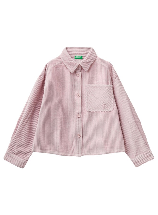 Benetton OVERSIZED SHIRT IN VELVET  - Image 1