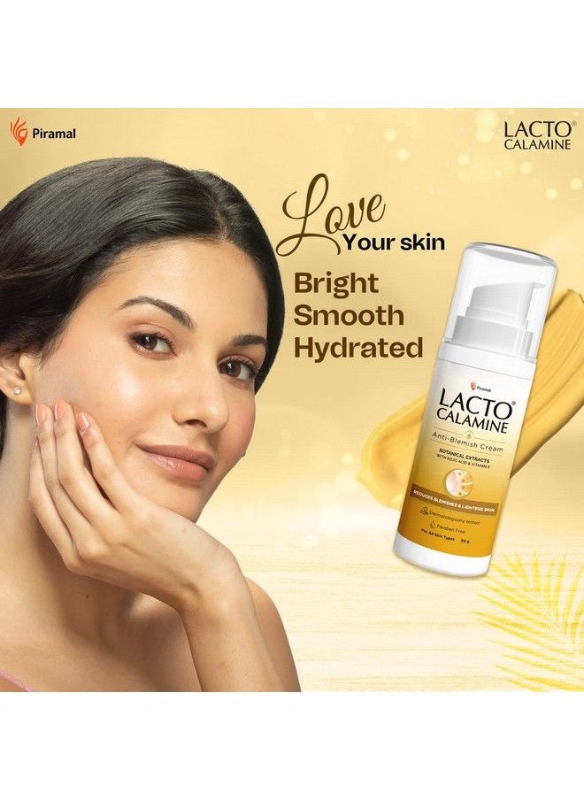 Lacto Calamine Anti Blemish With Botanical Extracts Kojic Acid And Vitamin E To Brighten Skin Tone ; Suitable For All Skin Types ; Nongreasy No Parabens Dermatologically Tested 30 G X Pack Of 1  - Image 3