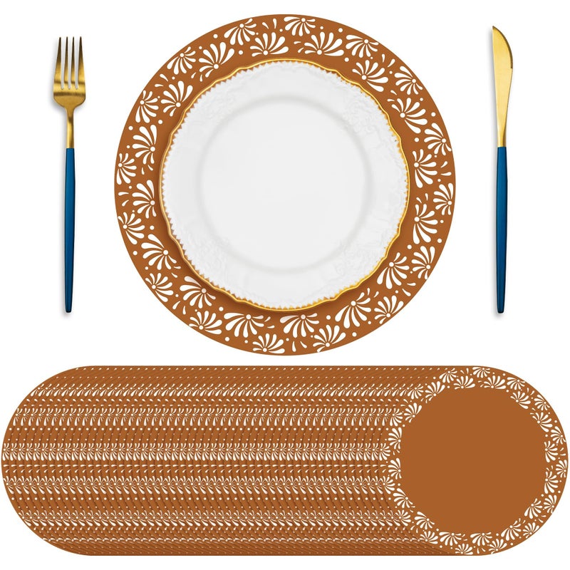 Kochorie 50 Pcs Cielito Lindo Mexican Paper Placemats 13 Inch Round Platos De Barro Mexicanos Disposable Table Mats for Cielito Lindo Party Decoration Cinco de Mayo Wedding Birthday Baby Shower - Image 1