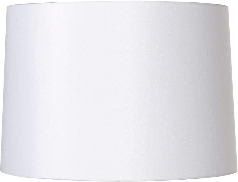 Springcrest White Fabric Large Hardback Lamp Shade 15" Top x 16" Bottom x 11" High (Spider) Replacement with Harp and Finial - - Image 1