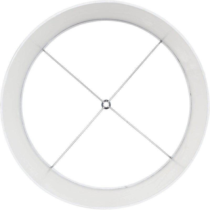 Springcrest White Fabric Large Hardback Lamp Shade 15" Top x 16" Bottom x 11" High (Spider) Replacement with Harp and Finial - - Image 5