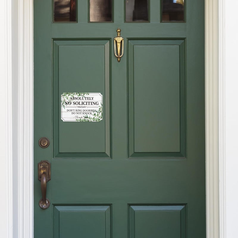 LUHIMO No Soliciting Sign for Front Doorï¼ŒSelf-Adhesive Elegant Do Not Knock or Ring Doorbell No Soliciting Sticker for Home, No Solicitors Sign for Doorbell, House Door, Home, Office 5.9"x 3.9" - Image 4