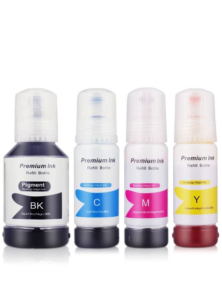 Generic - Ink set 101 for Epson for EcoTank 4-Pack Black Cyan Magenta Yellow for L4150 L4160 L6160 L6170 L6176 L6190 L14150 Printer - Image 1