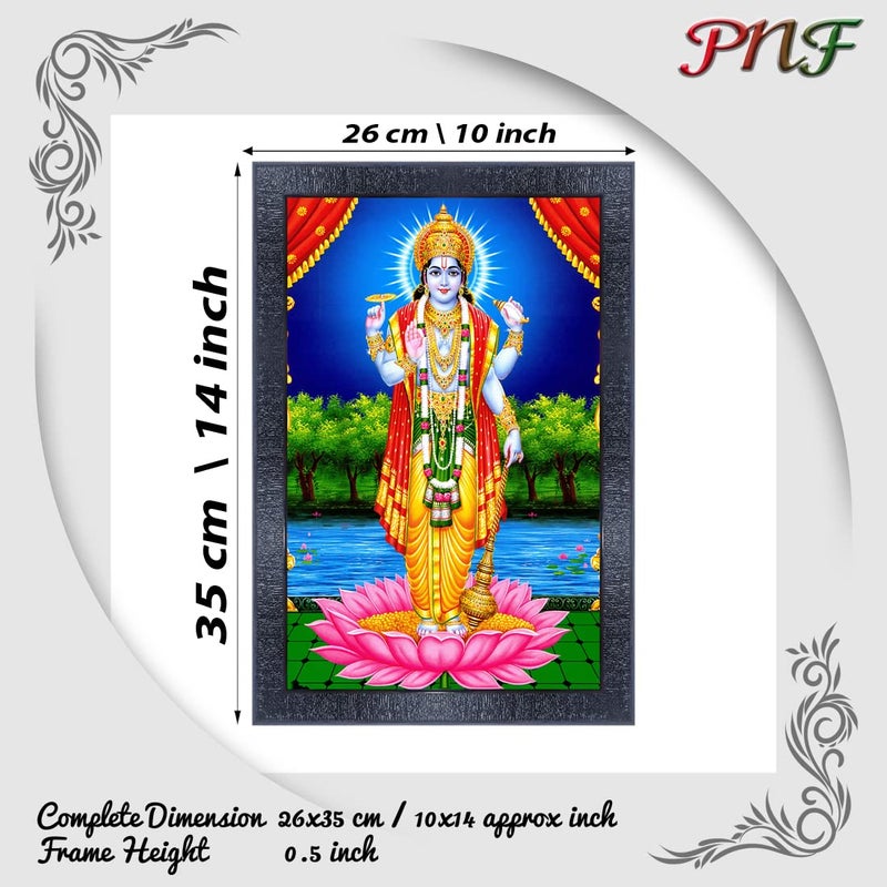 pnf Lord Vishnu Religious Wood Photo Frames With Acrylic Sheet (Glass) For Worship/Pooja 20885 (10 * 14Inch, Multicolour, Synthetic) Wall Mount - Image 2