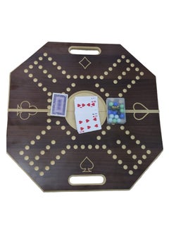 Jackaroo Jackaroo Brown Board Foldable for 4 Players for Strategic Planning Game 2 Types Play Card Orinary+Good Quality Plastic Card Fine Wood 57* 57*2cm+16 Marbles  - Image 2