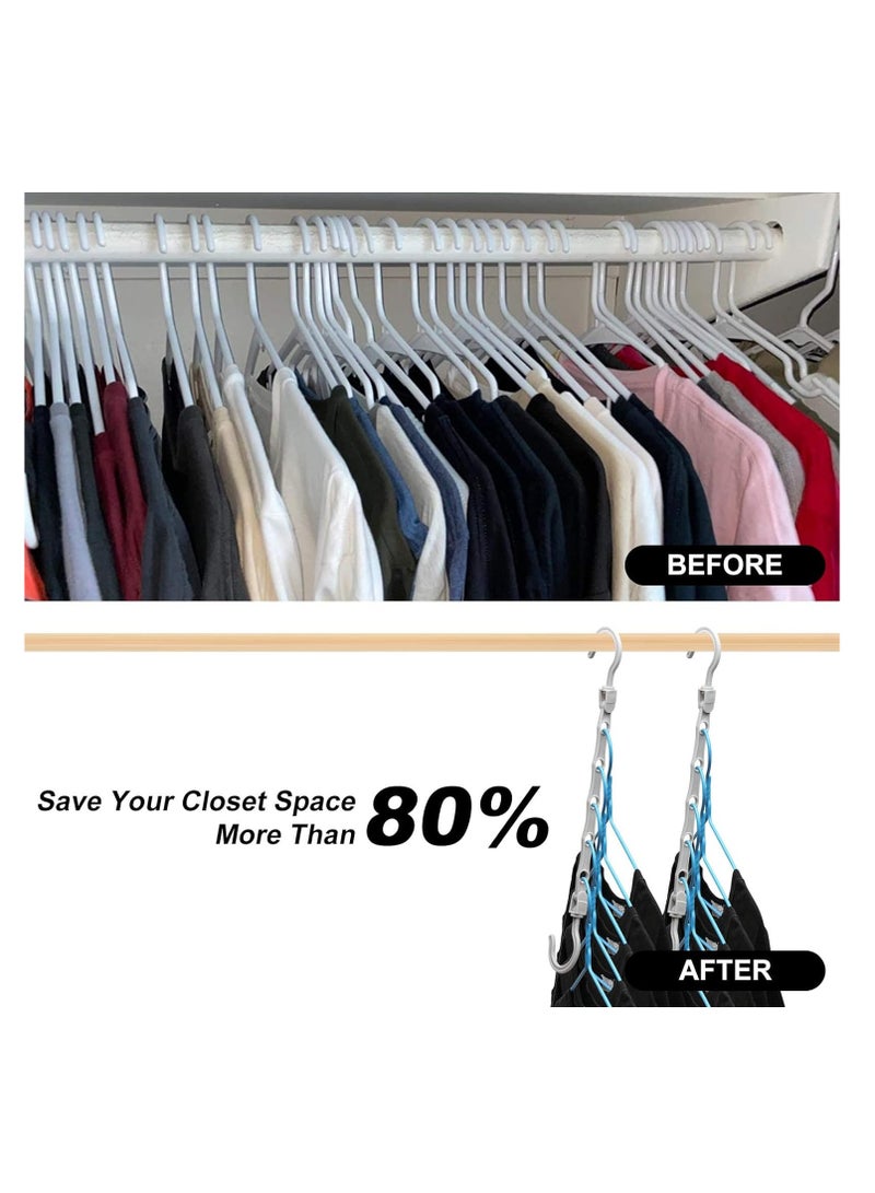 SYOSI Closet Organizers and Storage, 12 Pack Sturdy Closet Organizer Hanger for Heavy Clothes, Closet Storage Space Saving Hangers, Magic Closet Organization Clothe Hanger, College Dorm Room Essentials - Image 2
