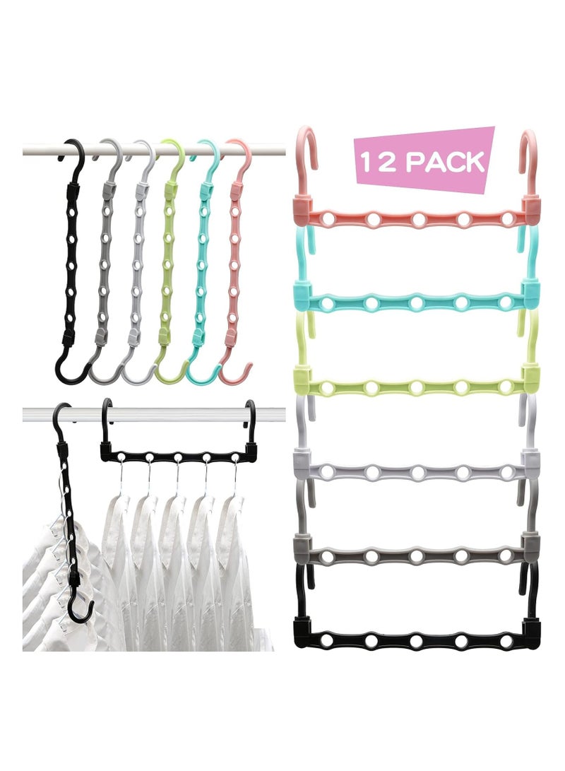 SYOSI Closet Organizers and Storage, 12 Pack Sturdy Closet Organizer Hanger for Heavy Clothes, Closet Storage Space Saving Hangers, Magic Closet Organization Clothe Hanger, College Dorm Room Essentials - Image 1
